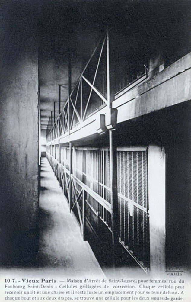 Prison Saint-Lazare, section for delinquent girls (la ménagerie.)